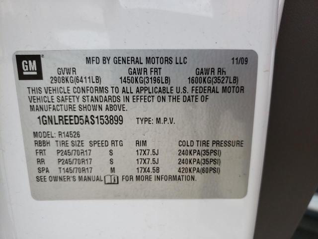 Photo 10 from auction – 2010 CHEVROLET TRAVERSE L with VIN 1GNLREED5AS153899