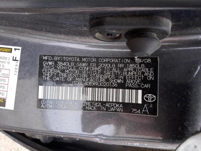 Photo 10 from auction – 2009 TOYOTA COROLLA BA with VIN JTDBL40EX9J020136