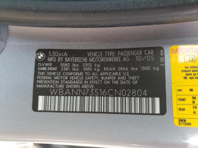 Photo 10 from auction – 2006 BMW 530 XIT with VIN WBANN73516CN02804