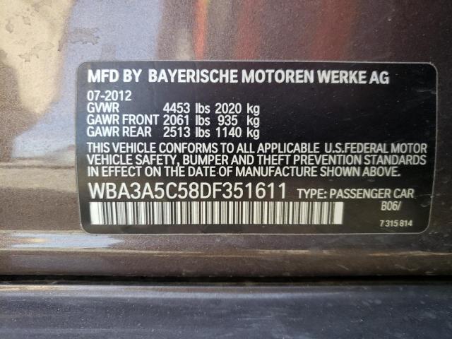 Photo 10 from auction – 2013 BMW 328 I with VIN WBA3A5C58DF351611