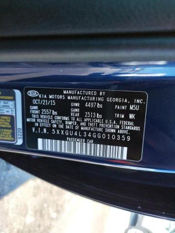 Photo 10 from auction – 2016 KIA OPTIMA EX with VIN 5XXGU4L34GG010359