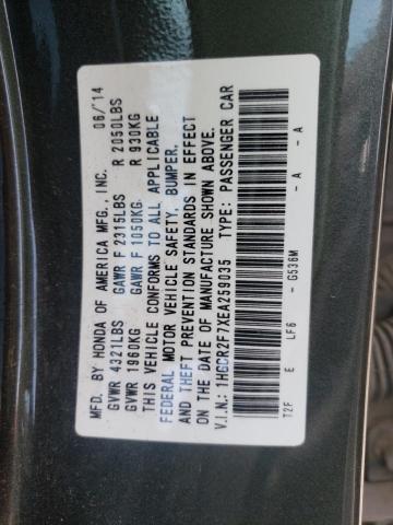 Photo 10 from auction – 2014 HONDA ACCORD EX with VIN 1HGCR2F7XEA259035