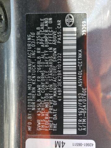 Photo 10 from auction – 2011 TOYOTA CAMRY BASE with VIN 4T4BF3EK2BR101332