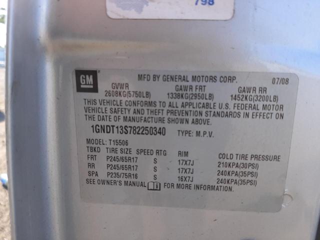 Photo 10 from auction – 2008 CHEVROLET TRAILBLAZE with VIN 1GNDT13S782250340