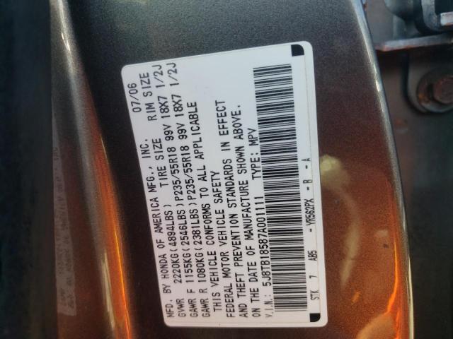Photo 10 from auction – 2007 ACURA RDX TECHNO with VIN 5J8TB18587A001111