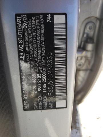 Photo 10 from auction – 2001 MERCEDES-BENZ E 320 with VIN WDBJF65J51B233335