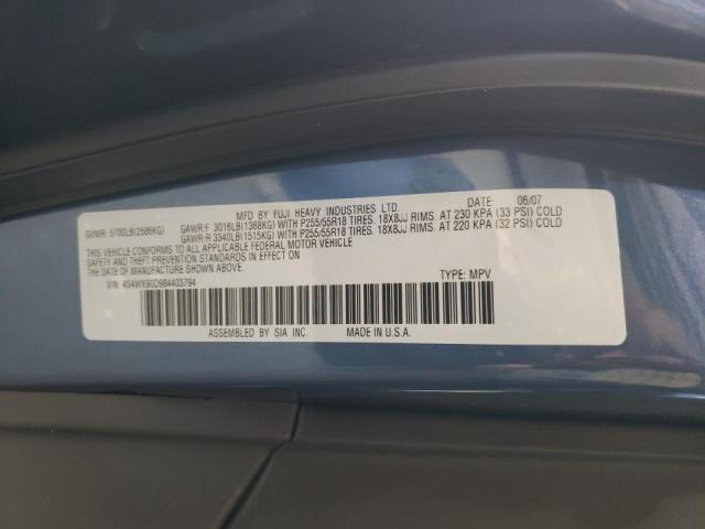 Photo 10 from auction – 2008 SUBARU TRIBECA LI with VIN 4S4WX90D984403794