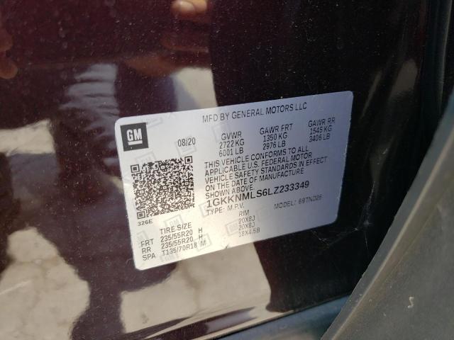 Photo 10 from auction – 2020 GMC ACADIA SLT with VIN 1GKKNMLS6LZ233349