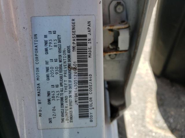Photo 10 from auction – 2005 MAZDA 3 HATCHBAC with VIN JM1BK143051269601