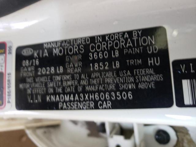 Photo 10 from auction – 2017 KIA RIO LX with VIN KNADM4A3XH6063506