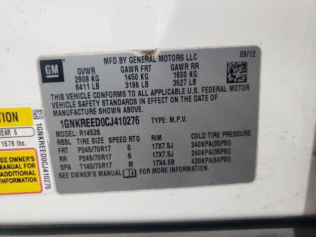 Photo 10 from auction – 2012 CHEVROLET TRAVERSE L with VIN 1GNKREED0CJ410276