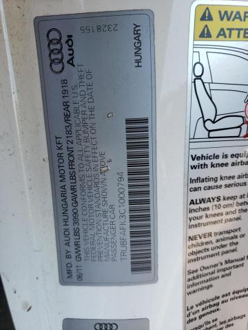 Photo 10 from auction – 2012 AUDI TT PREMIUM with VIN TRUBFAFK3C1000794