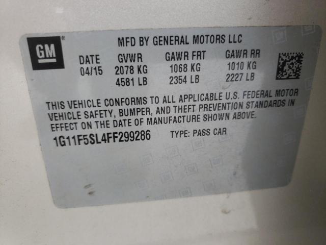Photo 10 from auction – 2015 CHEVROLET MALIBU LTZ with VIN 1G11F5SL4FF299286