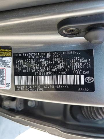 Photo 10 from auction – 2005 TOYOTA CAMRY LE with VIN 4T1BE32K05U557285