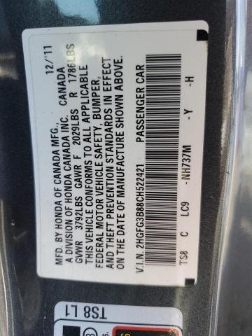 Photo 10 from auction – 2012 HONDA CIVIC EX with VIN 2HGFG3B88CH522421