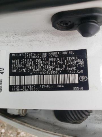 Photo 10 from auction – 2011 TOYOTA CAMRY BASE with VIN 4T1BF3EK1BU585651