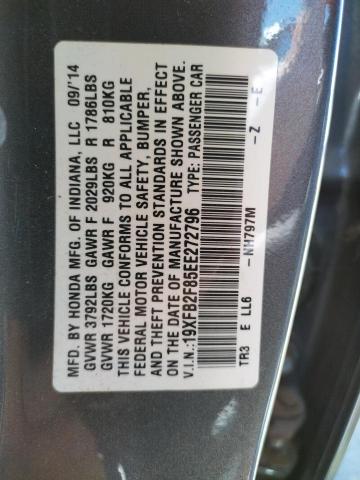 Photo 10 from auction – 2014 HONDA CIVIC EX with VIN 19XFB2F85EE272796