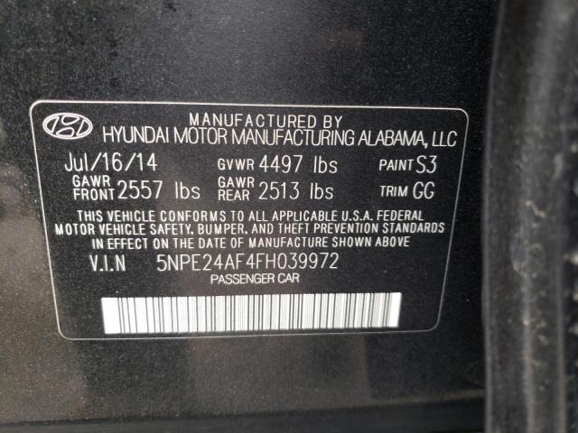 Photo 10 from auction – 2015 HYUNDAI SONATA SE with VIN 5NPE24AF4FH039972