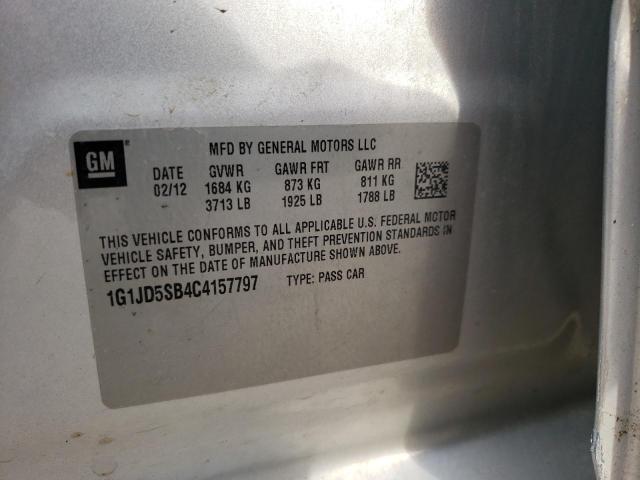Photo 10 from auction – 2012 CHEVROLET SONIC LT with VIN 1G1JD5SB4C4157797
