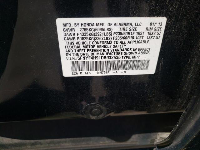 Photo 10 from auction – 2013 HONDA PILOT TOUR with VIN 5FNYF4H91DB032636