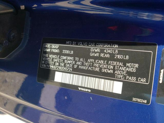 Photo 10 from auction – 2008 VOLVO C30 T5 with VIN YV1MK672182045724