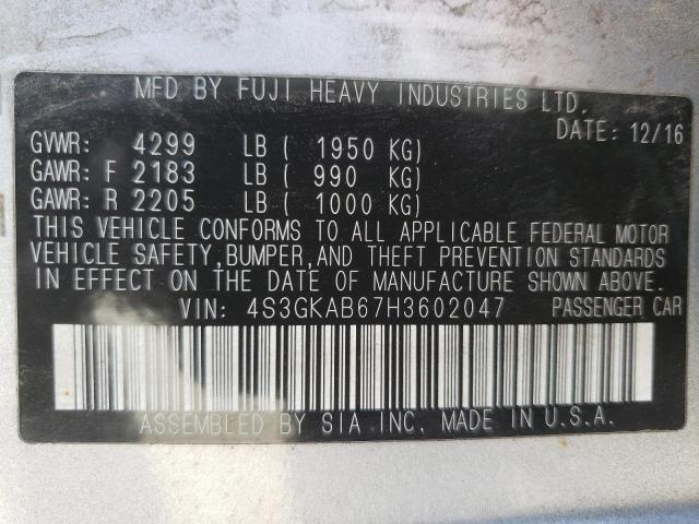 Photo 10 from auction – 2017 SUBARU IMPREZA PR with VIN 4S3GKAB67H3602047