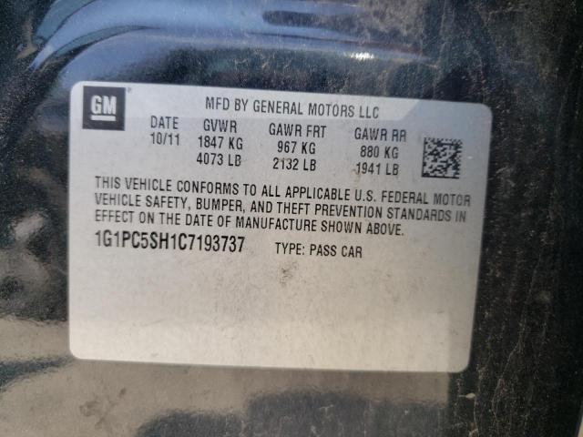 Photo 10 from auction – 2012 CHEVROLET CRUZE LS with VIN 1G1PC5SH1C7193737