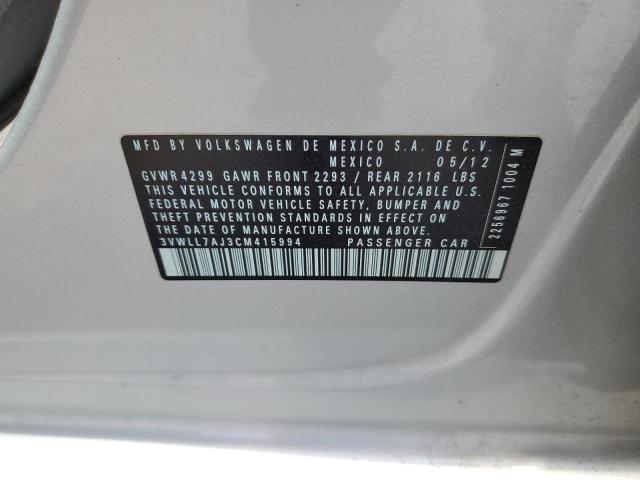 Photo 10 from auction – 2012 VOLKSWAGEN JETTA TDI with VIN 3VWLL7AJ3CM415994