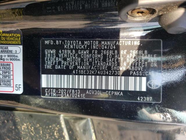 Photo 10 from auction – 2004 TOYOTA CAMRY LE with VIN 4T1BE32K74U342730