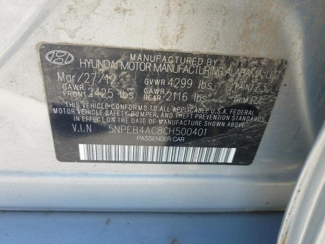 Photo 10 from auction – 2012 HYUNDAI SONATA GLS with VIN 5NPEB4AC8CH500401