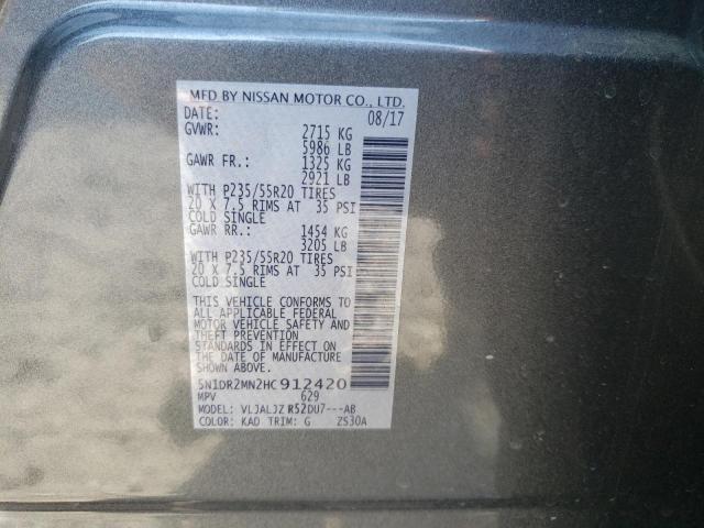 Photo 10 from auction – 2017 NISSAN PATHFINDER with VIN 5N1DR2MN2HC912420