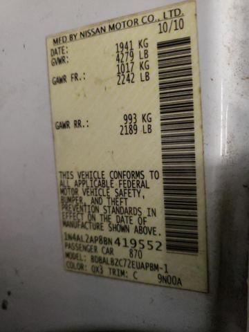 Photo 10 from auction – 2011 NISSAN ALTIMA BAS with VIN 1N4AL2AP8BN419552