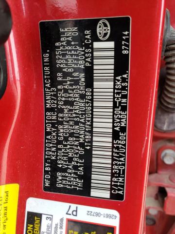 Photo 10 from auction – 2013 TOYOTA CAMRY L with VIN 4T1BF1FKXDU657680