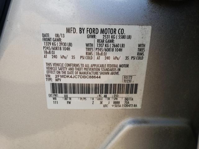Photo 10 from auction – 2013 FORD EDGE SEL with VIN 2FMDK4JC7DBC88644