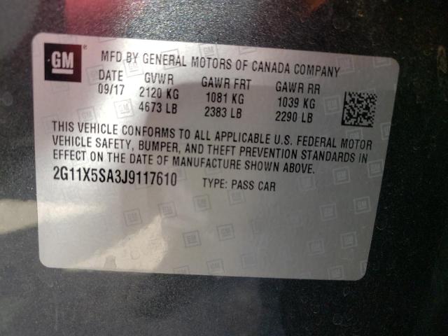 Photo 10 from auction – 2018 CHEVROLET IMPALA LS with VIN 2G11X5SA3J9117610