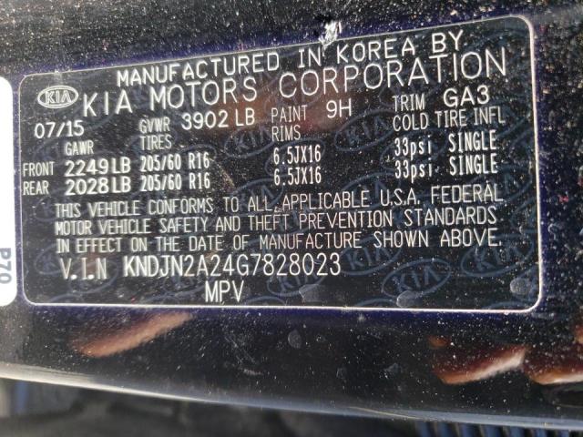 Photo 10 from auction – 2016 KIA SOUL with VIN KNDJN2A24G7828023