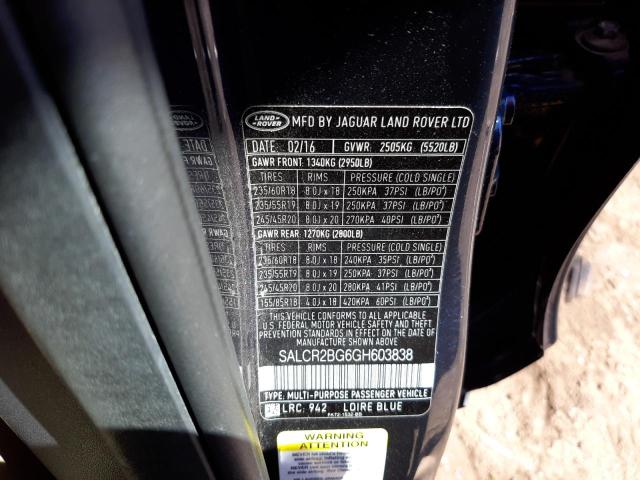 Photo 10 from auction – 2016 LAND ROVER DISCOVERY with VIN SALCR2BG6GH603838