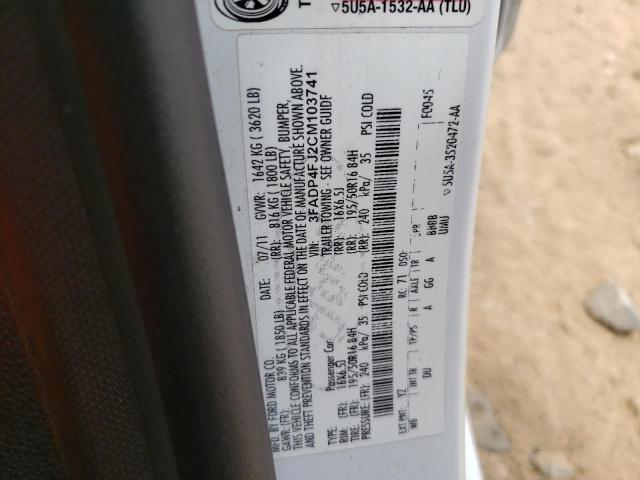 Photo 10 from auction – 2012 FORD FIESTA SES with VIN 3FADP4FJ2CM103741