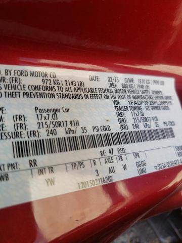 Photo 10 from auction – 2015 FORD FOCUS SE with VIN 1FADP3F25FL268515