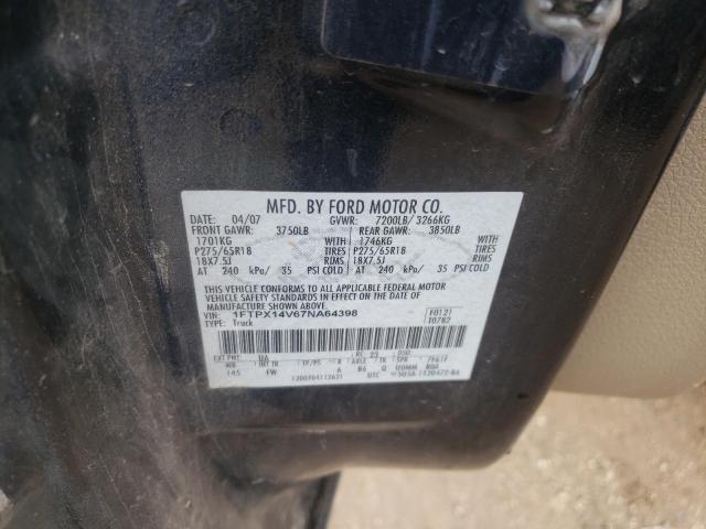 Photo 10 from auction – 2007 FORD F150 with VIN 1FTPX14V67NA64398