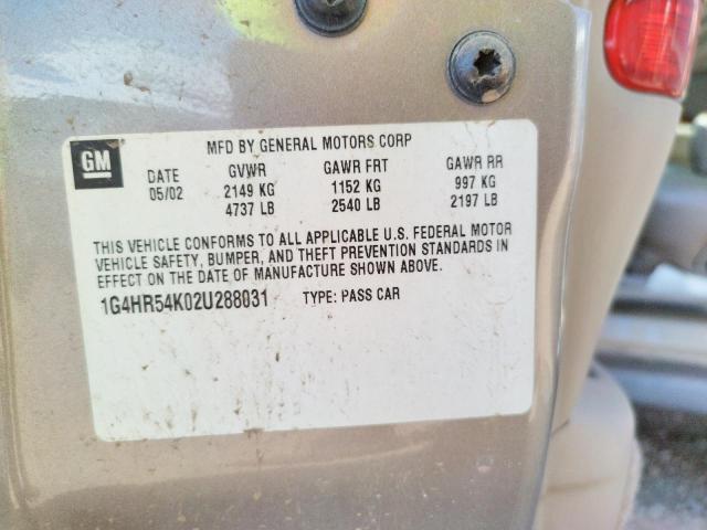 Photo 10 from auction – 2002 BUICK LESABRE LI with VIN 1G4HR54K02U288031