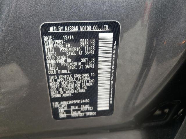 Photo 10 from auction – 2015 NISSAN QUEST S with VIN JN8AE2KP5F9124480