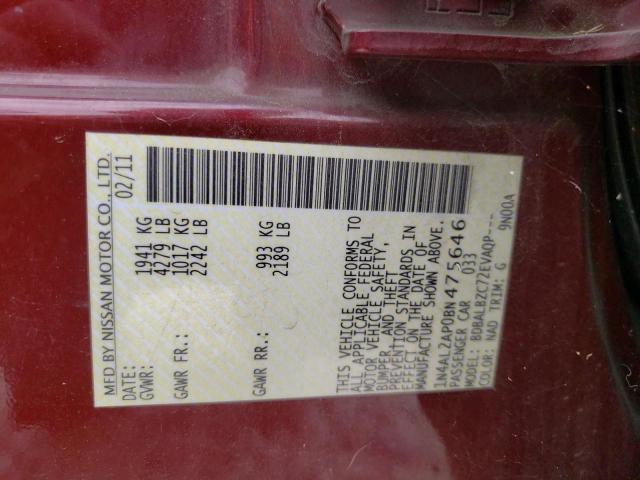 Photo 10 from auction – 2011 NISSAN ALTIMA BAS with VIN 1N4AL2AP0BN475646