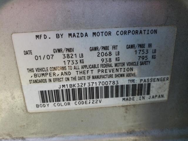 Photo 10 from auction – 2007 MAZDA 3 I with VIN JM1BK32F371700783