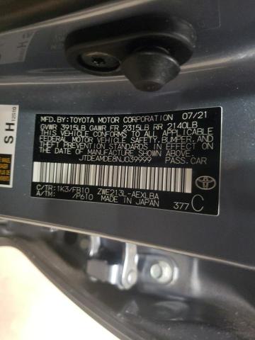Photo 10 from auction – 2022 TOYOTA COROLLA LE with VIN JTDEAMDE8NJ039999