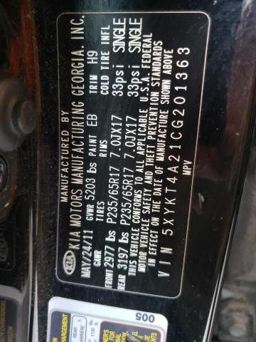 Photo 10 from auction – 2012 KIA SORENTO BA with VIN 5XYKT4A21CG201363