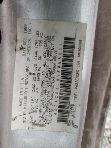 Photo 10 from auction – 2000 MITSUBISHI ECLIPSE GT with VIN 4A3AC84L8YE088841