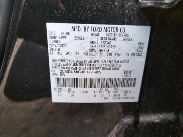 Photo 10 from auction – 2008 LINCOLN MKX with VIN 2LMDU88C38BJ26429