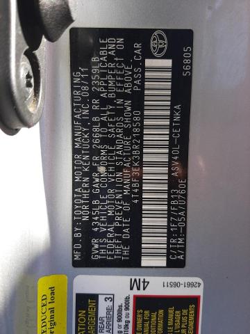 Photo 10 from auction – 2011 TOYOTA CAMRY BASE with VIN 4T4BF3EK3BR218580