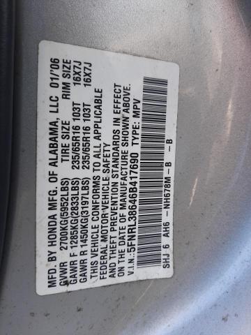 Photo 10 from auction – 2006 HONDA ODYSSEY EX with VIN 5FNRL38646B417690